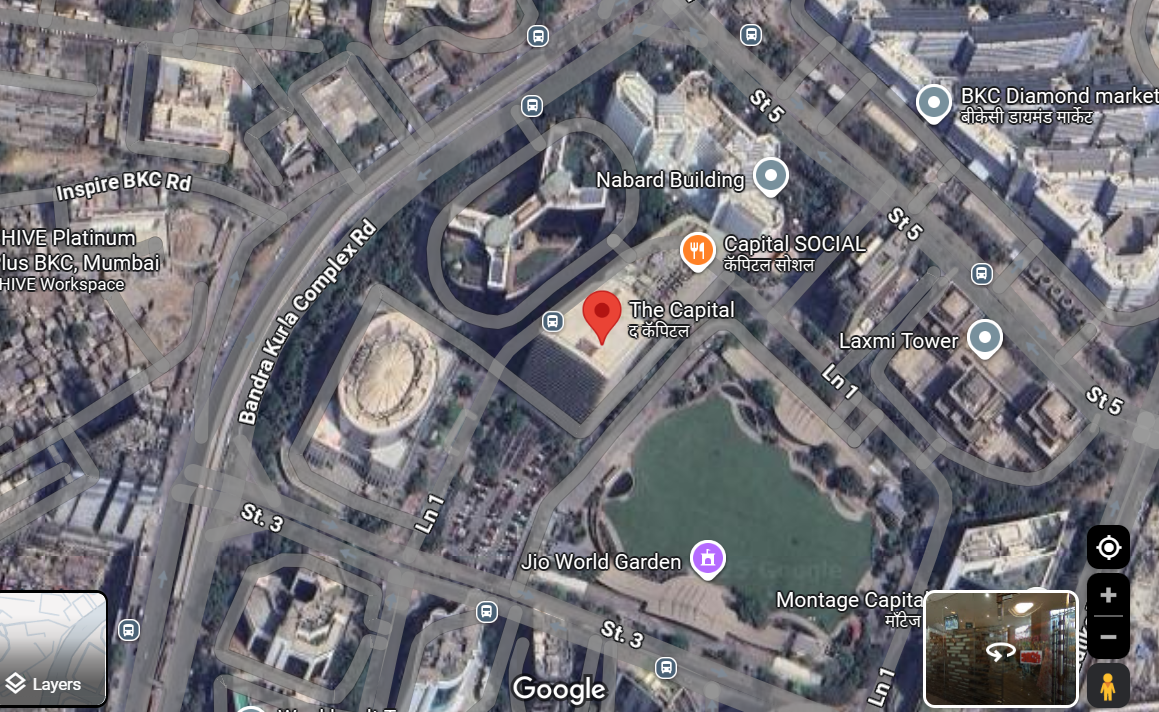 View The Capital, A Wing, 15th Floor-1503, G Block, Bandra Kurla Complex, Bandra(East), Mumbai-400051 on Google Maps